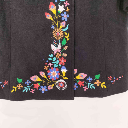 mash mania 花柄刺繍 ウール混 コート レディース