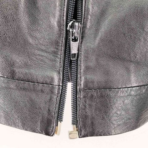 ノーカラー レザージャケット メンズ