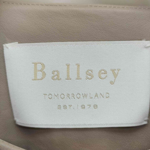 ボールジー BALLSEY 羊革ラムレザージャケット ノーカラーレザージャケット レディース JPN:36