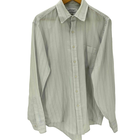 アロー ARROW KENT CLASSIC 70-80S USA製 ポリ コットン シアー ストライプ L/S ドレス シャツ 襟芯 メンズ 16 1/2