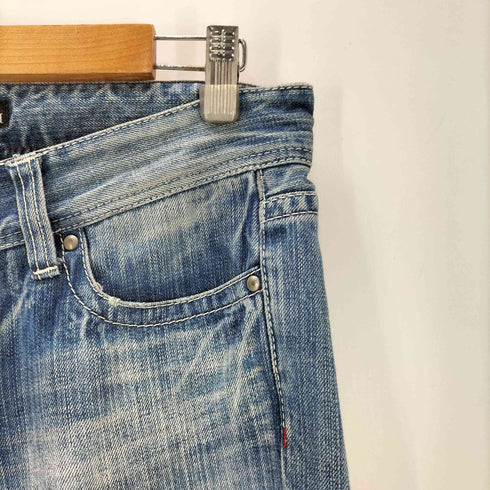 YASOSH 00S Y2K ワイドレッグ フレア デニム パンツ ベルボトム メンズ L