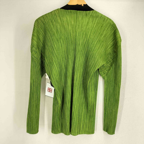 プリーツプリーズイッセイミヤケ PLEATS PLEASE ISSEY MIYAKE メランジツイルプリント プリーツ Vネック カーディガン レディース JPN:4