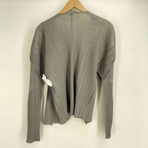 プリーツプリーズイッセイミヤケ PLEATS PLEASE ISSEY MIYAKE ノーカラー プリーツ カーディガン レディース JPN:4