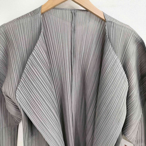 プリーツプリーズイッセイミヤケ PLEATS PLEASE ISSEY MIYAKE ノーカラー プリーツ カーディガン レディース JPN:4