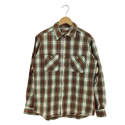 カムコ CAMCO コットン チェック柄 ダブルポケット シャツ メンズ import:M