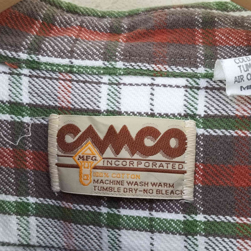 カムコ CAMCO コットン チェック柄 ダブルポケット シャツ メンズ import:M