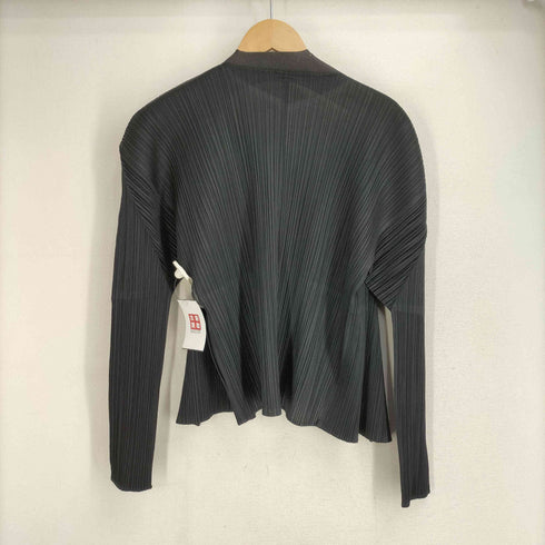 プリーツプリーズイッセイミヤケ PLEATS PLEASE ISSEY MIYAKE ノーカラー プリーツ カーディガン レディース