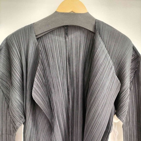 プリーツプリーズイッセイミヤケ PLEATS PLEASE ISSEY MIYAKE ノーカラー プリーツ カーディガン レディース