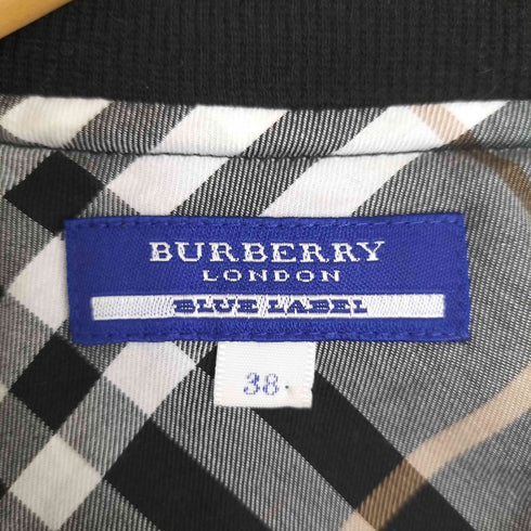 バーバリーブルーレーベル BURBERRY BLUE LABEL 裏地ノバチェック ロゴ刺繍 ノースリーブ ジップアップ パーカー レディース 38