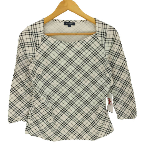 バーバリーロンドン BURBERRY LONDON ノバチェック スクエアネック 七分丈 カットソー レディース 2