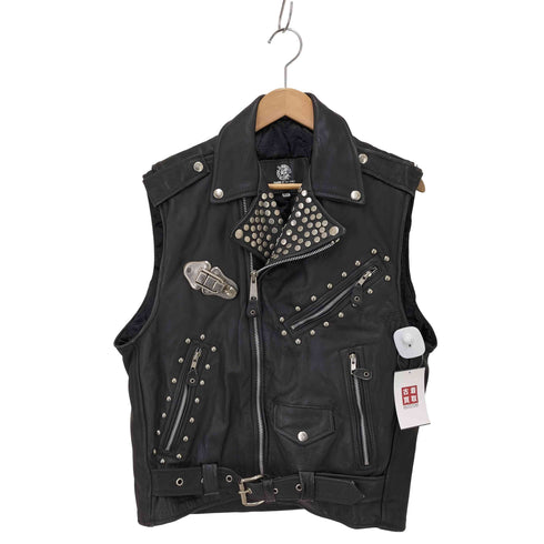 USA製 スタッズ ライダース レザー ベスト メンズ 40