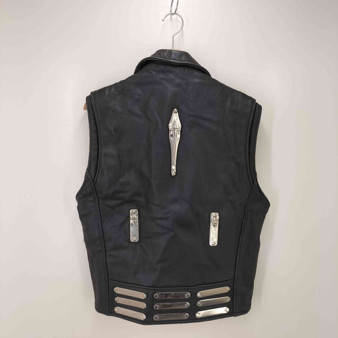 USA製 スタッズ ライダース レザー ベスト メンズ 40