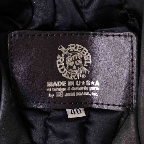 USA製 スタッズ ライダース レザー ベスト メンズ 40