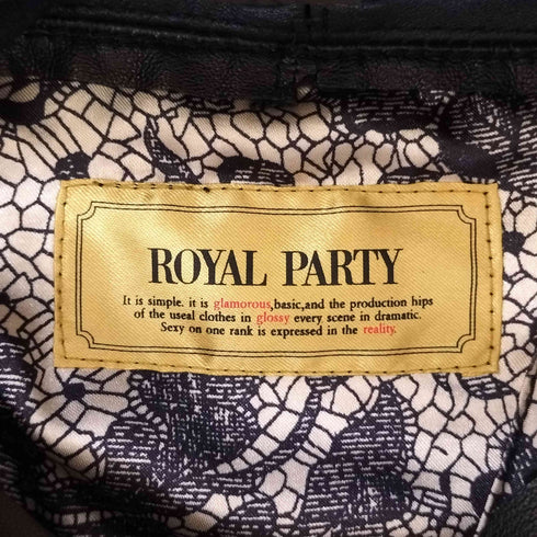 ロイヤルパーティー ROYAL PARTY ニット切替ラムレザージャケット y2k レディース JPN:38