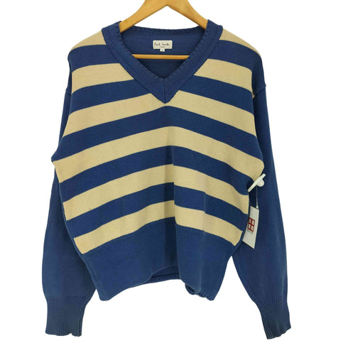 ポールスミス Paul Smith ボーダー柄 Vネック コットンニット メンズ JPN:L