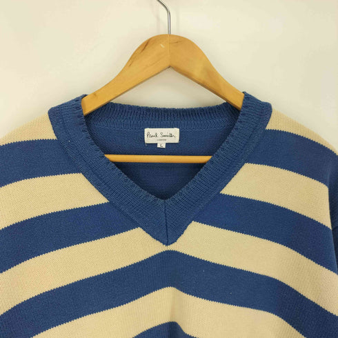 ポールスミス Paul Smith ボーダー柄 Vネック コットンニット メンズ JPN:L