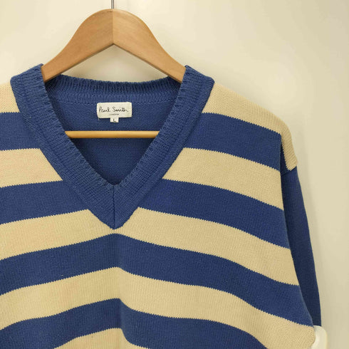 ポールスミス Paul Smith ボーダー柄 Vネック コットンニット メンズ JPN:L