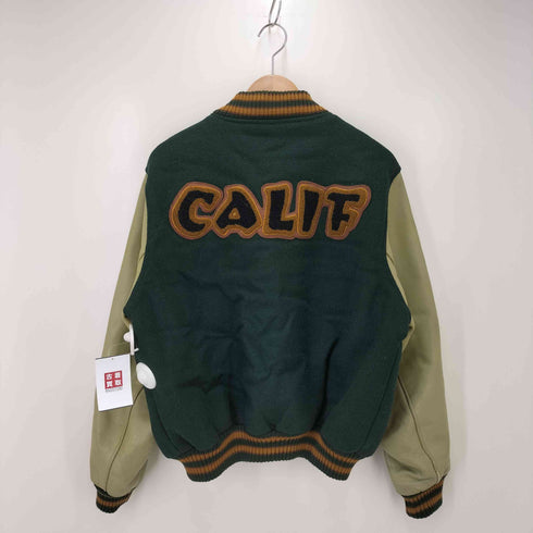 CALIF 袖レザー スタジャン メンズ