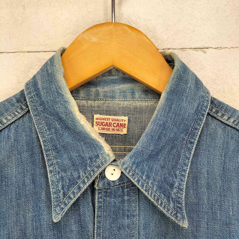 シュガーケーン SUGAR CANE ワッペン刺繍ボタンシャツ デニムシャツ メンズ