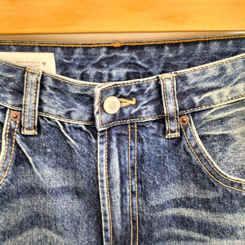 ザラ ZARA BAGGY FOLDED RIPPED MID-WAIST JEANSTRF ダメージ 加工 バギー フォルド ミッドライズ デニム パンツ メンズ 38