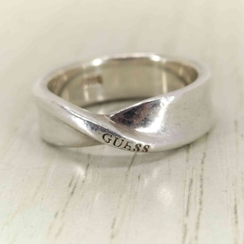 ゲス GUESS 925S刻印 ツイストリング メンズ 12号
