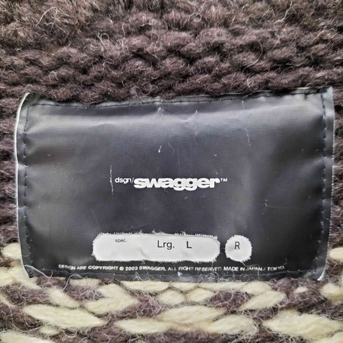 スワッガー SWAGGER 00S 背面BOGロゴ カウチンニット メンズ import:L