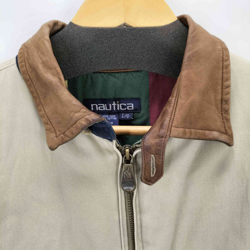 ノーティカ NAUTICA 90s 襟レザー ワンポイント刺繍スイングトップ メンズ JPN:L