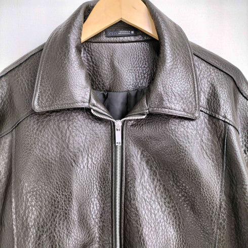 ザラ ZARA EMBOSSED FAUX LEATHER JACKET メンズ import:M