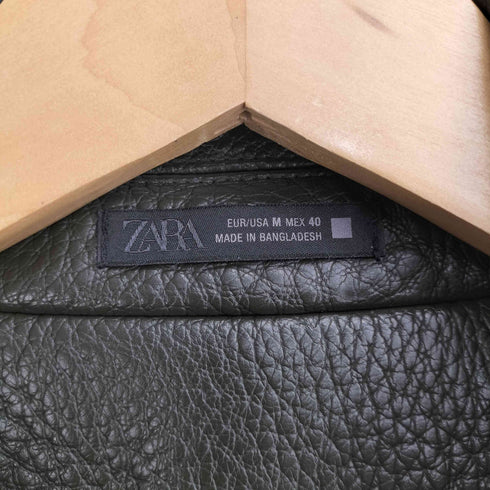 ザラ ZARA EMBOSSED FAUX LEATHER JACKET メンズ import:M
