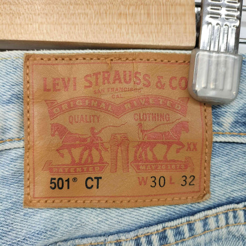 リーバイス Levis 501CT カスタマイズド テーパード ダメージ ジーンズ ケミカルウォッシュ メンズ W30 L32