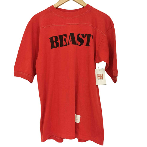 裾シングル BEASTプリントシャツ メンズ import:L