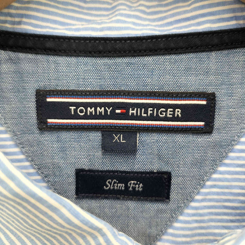 トミーヒルフィガー TOMMY HILFIGER ストライプ 半袖 シャツ メンズ import:XL