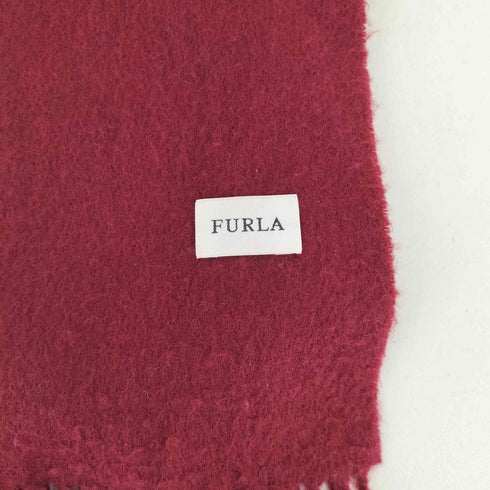 フルラ FURLA 刺繍ロゴ フリンジ ストール レディース