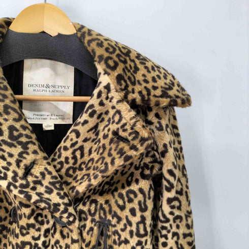 デニムアンドサプライ ラルフローレン DENIM & SUPPLY RALPH LAUREN ヒョウ柄 レオパード フェイクファー ピーコート レディース import:XS