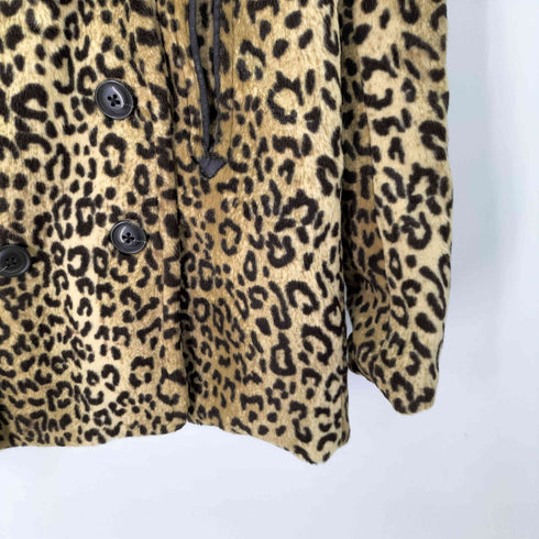 デニムアンドサプライ ラルフローレン DENIM & SUPPLY RALPH LAUREN ヒョウ柄 レオパード フェイクファー ピーコート レディース import:XS