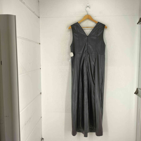 スタイルミキサー STYLEMIXER ディープVフェイクレザーワンピース レディース M