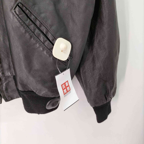 ディロング Delong 80-90S USA製 NBA ロケットTALON バスケットボールチームワッペン 本革 レザー ボンバー ジャケット スタジャン メンズ 46
