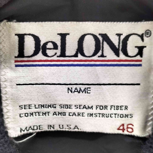 ディロング Delong 80-90S USA製 NBA ロケットTALON バスケットボールチームワッペン 本革 レザー ボンバー ジャケット スタジャン メンズ 46