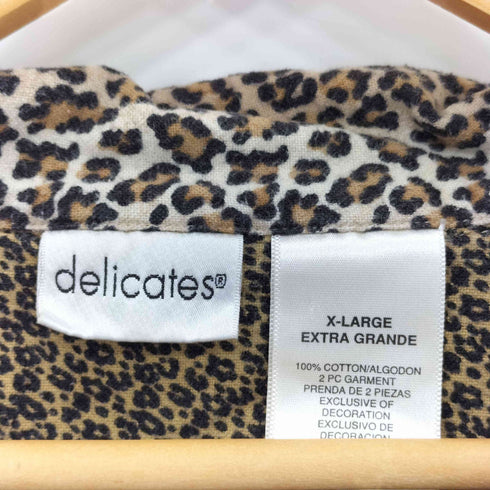 delicates レオパード柄 ロングスリーブシャツ レディース XL
