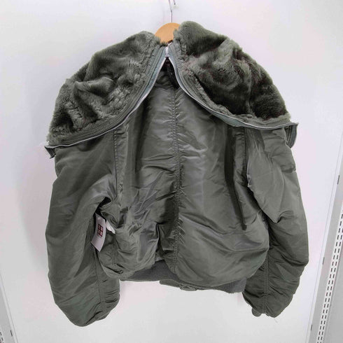 アルファ ALPHA 80-90S USA製 旧タグ 3本ライン HEAVY ATTACHED HOOD N-2B フード割れ ミリタリー フーデッド フライト ジャケット IDEALジップ メンズ import:XL