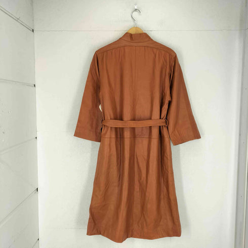 Lepanto real leather リアルレザージップ比翼ステンカラーコート レディース