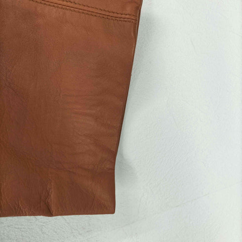 Lepanto real leather リアルレザージップ比翼ステンカラーコート レディース