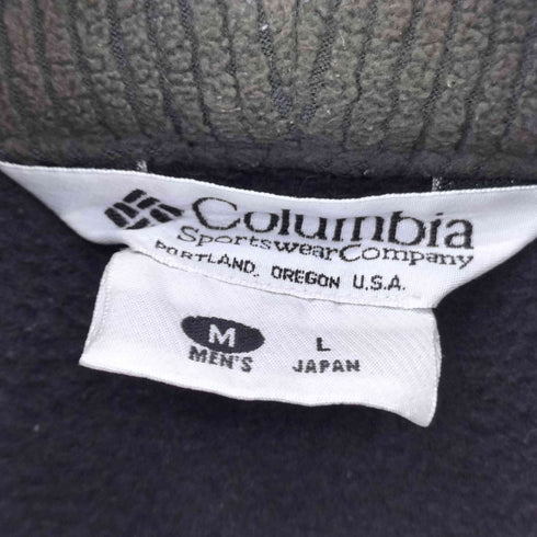 コロンビア Columbia 90s 台湾製 三角タグ ドローコード フルジップ スタンドネック フリースジャケット メンズ M