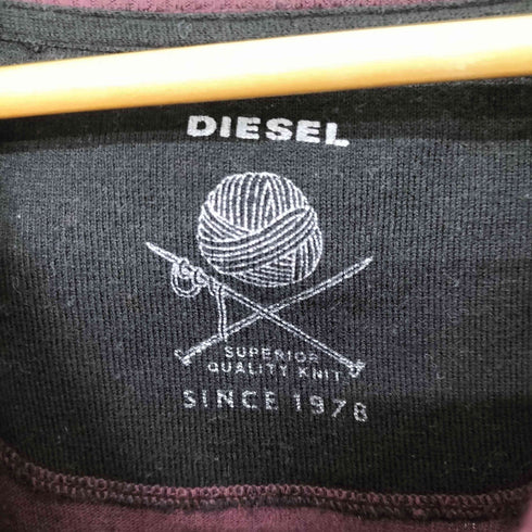 ディーゼル DIESEL サイドリブ切替 コットンナイロン ニット 胸ロゴ メンズ import:XL