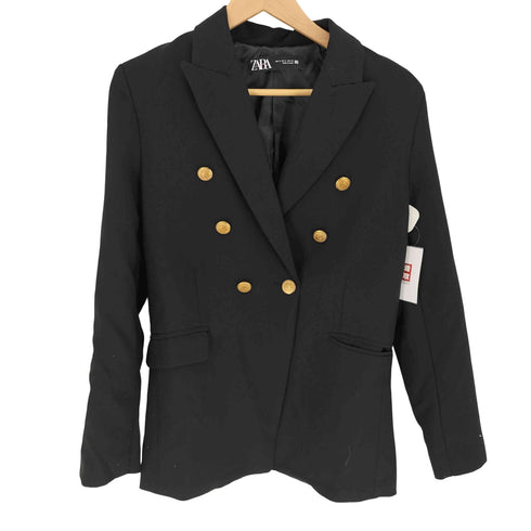 ザラ ZARA 金ボタン ダブルブレスト テーラード ジャケット レディース import:S