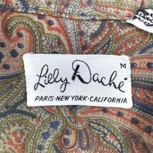 LILLY DACHE 60-70S 総柄 開襟シャツ メンズ import:M
