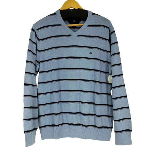 トミーヒルフィガー TOMMY HILFIGER ボーダー L/S Vネックセーター メンズ import:L