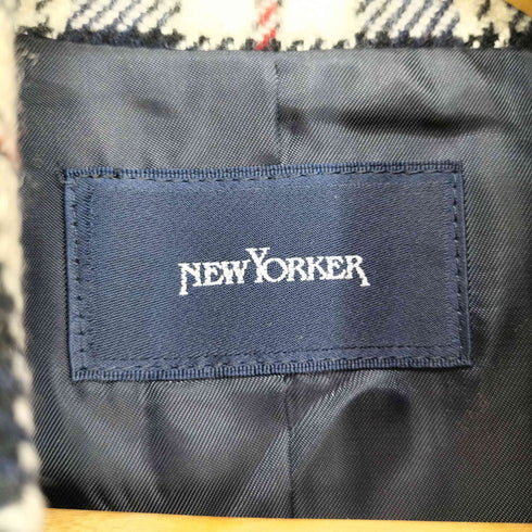 ニューヨーカー NEWYORKER チェック柄ウールポンチョ レディース 9AR