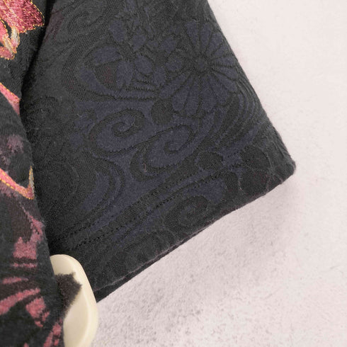 カラクリダマシイ 絡繰魂 スキッパーネック 和柄Tシャツ メンズ JPN:L
