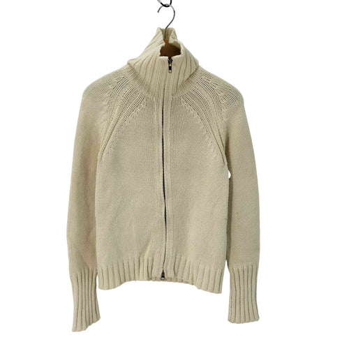 ギャップ Gap 00S OLD リブ編み ラグランスリーブ ジップアップ ドライバーズ ニット レディース import:M